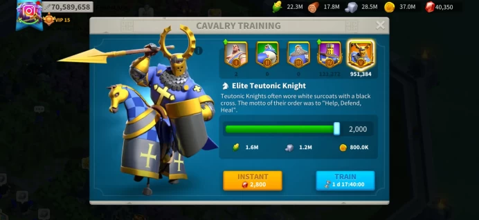 70M Power - Ready 2 Marches T5 Cavalry - 8 Legendary Commanders Max Skills - 16 Legendary Equip - VIP 15 - 4.5B RSS, 388 Days S U, 40K Gems #443