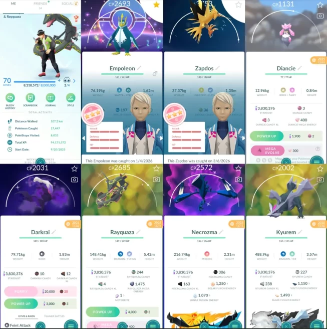 2101 Level 70 Legends100 x12 Necrozma100 Zekrom100 Xerneas100