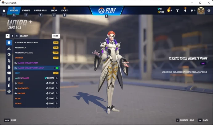 CLASSIC SEOUL DYNASTY AWAY / 2 Gold Weapons / Full Mail Access / see the picture / Please Read Description