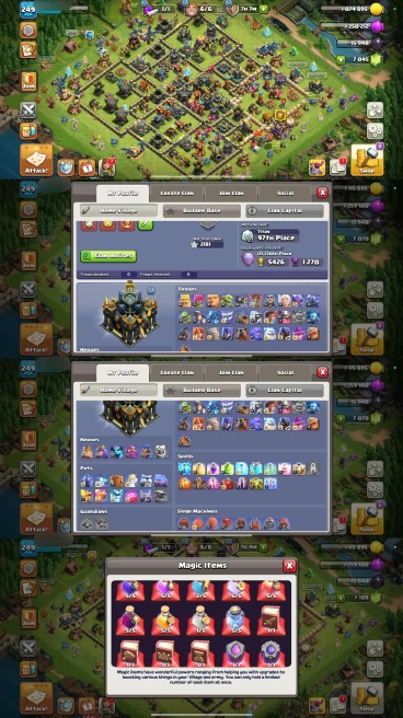 AR262- TH17 Near Max | XP 249 | BK100 AQ100 MP66 GW75 RC50 | +7070 Gems & 500 NC | 10 Epic Equipment | 100% Secure SCID | iOS & Android