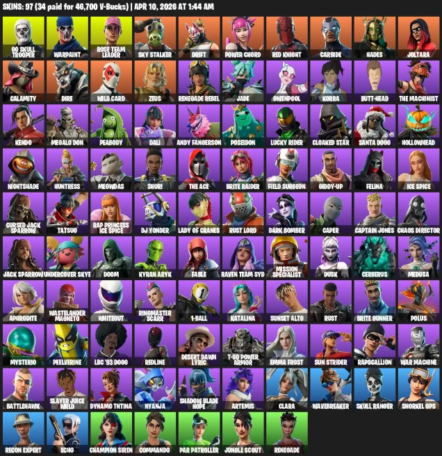 97 Skins | OG Skull Trooper |
