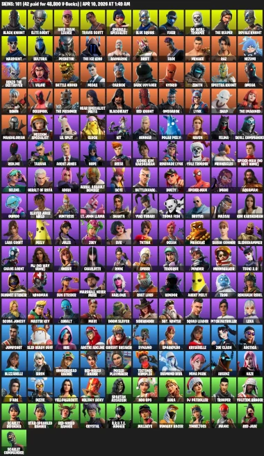 161 skins / OG Skull Trooper / OG STW / The Reaper / Black Knight /