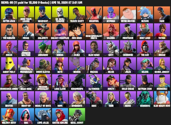 65 Skins | OG Skull Trooper | OG STW | Travis Scott | Astro Jack | Reaper