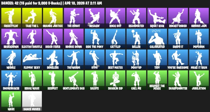 54 skins / OG Skull Trooper / Elite Agent / The Reaper / Royale Knight /