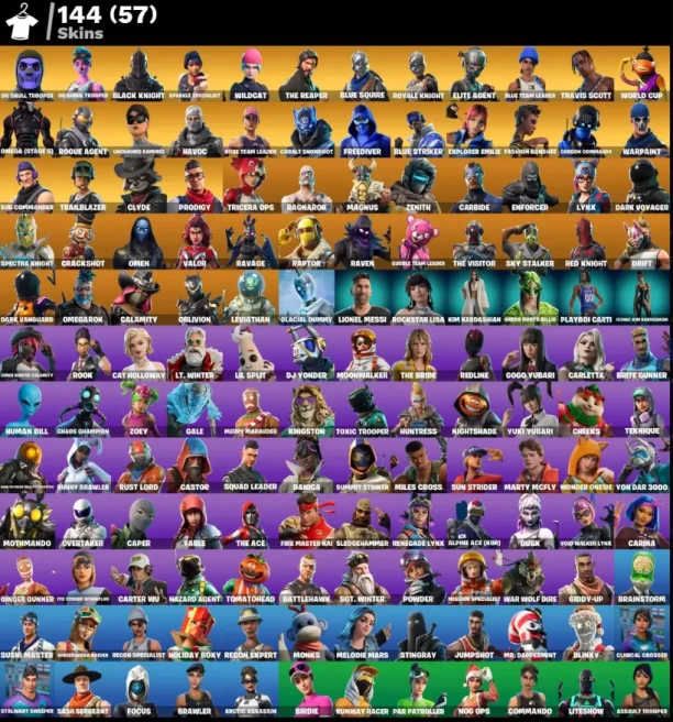 144 Skins | OG STW | Og Skull Trooper | Og Ghoul Trooper | Wildcat | Black Knight | Og Aerial Assault One
