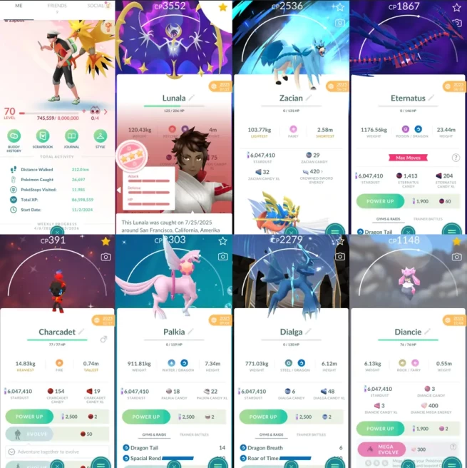 2105 Level 70 Eternatus Latios100 Lunala100 Shiny Toxel
