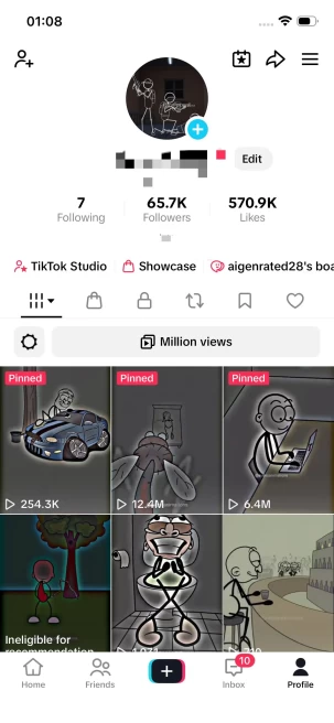 Instanly Delivery/ USA Monetized 65K Real Followers+570K Real Likes Account/ Creator Rewards Program Activated/ Full Access