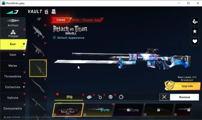ASIA|Collab AOT [Mikasa,M700-Thunder Gun,KAG-6]|10 ULTRA[ZERO,EMMA,VAL,VOLT,M4A1,KAG-6,URB,Etc]|Limited MP155|NetEase|(BLS3758)