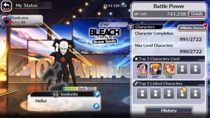 [GLOBAL]50K Orbs|TYBW26[Meninas,Liltotto],10th Anniv[Rukia,Ichigo],Etc|1 Familiar|8,7K PremTicket+6,9K AccTicket|KlabID(BBS2519)