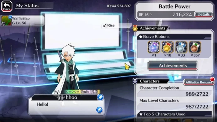 [GLOBAL]52K Orb|Soul Reaper[Shunsui,Jushiro],Ichigo 10th Anniv,TYBW25[Renji,Jushiro],Etc|6K PremTic+5,9K AccTic|Klab ID(BBS2521)