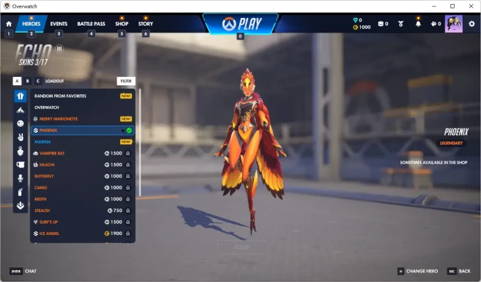 PHOENIX / 1000 Overwatch Coins / Full Mail Access / see the picture / Please Read Description