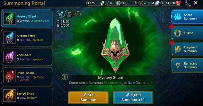 Starter: 158 Ancient, 33 Void, 24 Primal, 4 Sacred Shards | Ninja + 17 Login Legendary | 14k Gems | 50k energy | Mine max / Shard [s]