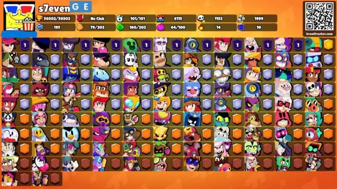 50K Trophies LVL147 | 101/101 Brawlers | 32 Max Brawlers - 27 Hypercharges | 267 Skins | 698 Pins | 370 Icons | Legendary, Max Power, Rank 35