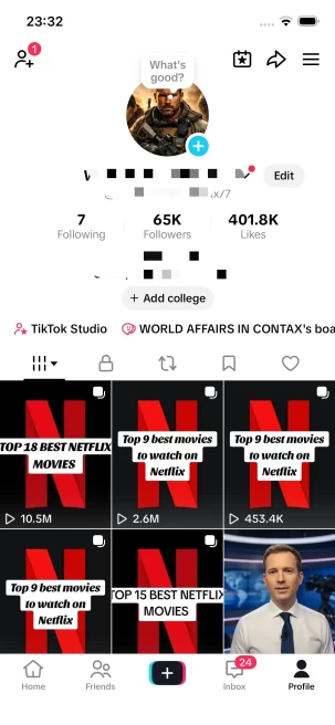 Instanly Delivery/ USA Monetized 65K Real Followers+400K Real Likes Account/ Creator Rewards Program Activated/ Full Access