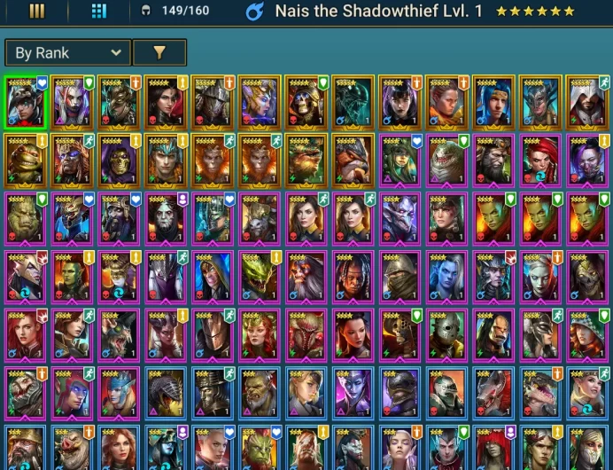 Starter. Mythical Nais the shadowthief. 20 legendary. 6200 gens.