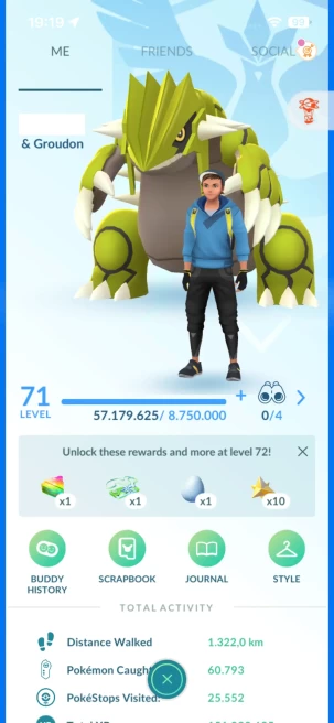 Level 71, 1 Legendary IV100, 172 Shiny, 213 Legendary, 201 IV 100, 20 Shiny Legendary, 52 Shadow Legendary