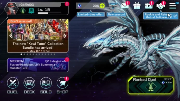 Lv 18 | 20 Deck |VSK9,Dracotail Maid,Dragonmaid,yummys,Sky Striker,TimeLord,Etc|Ranked Available|Konami|CE ON|Check(YMD1006)