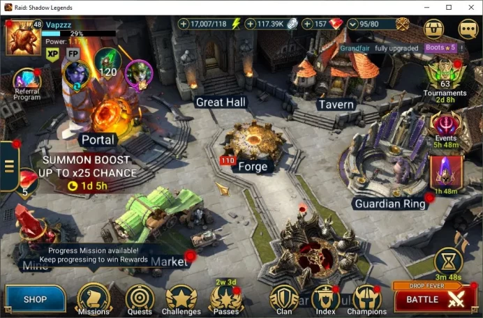 Lv48 1,1M Power|2 Mythic(Gizmak,Blood M Mina)|19 Legendary(Queen of Heart,MaShalled,Ninja,Alice,Etc)|17K Energy|Plarium(RSL1403)
