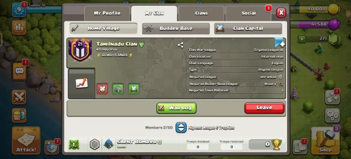 Level 21 [] Capital 10 All Trops Max [] Super Clan [] Fast Delivery    