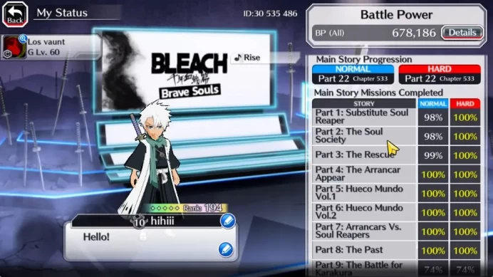 [GBL]50K Orb|Soul Reaper[Shunsui,Jushiro],Ichigo 10th Anniv,TYBW25[Renji,Jushiro],Byakuya Renewed,Etc|5,8K AccTic|KlabID|BBS2531