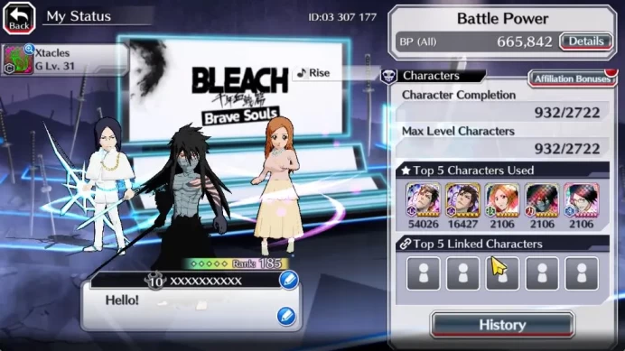 [GBL]52K Orb|TYBW26[Bambietta,Meninas,Liltoto],Rukia 10th Anniv,Ururu,Kon,Fierce[Stark,Halibel],Etc|4,4K AccTic|KlabID|(BBS2532)