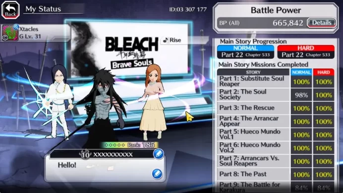 [GBL]52K Orb|TYBW26[Bambietta,Meninas,Liltoto],Rukia 10th Anniv,Ururu,Kon,Fierce[Stark,Halibel],Etc|4,4K AccTic|KlabID|(BBS2532)