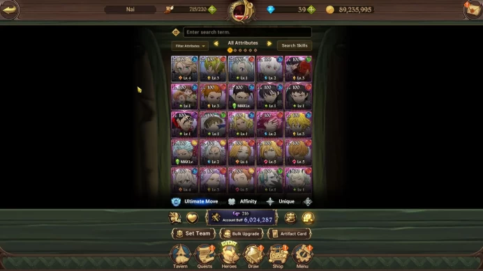 Asia|6M CC|85 LSeal|3 LR+9 UR+Full Collab FF|Roxy4/6,Helbram3/6,Elizabeth,Salos,Sabunak,KDiane,Sho,Shinra,Etc|Code Only(SDS4157)