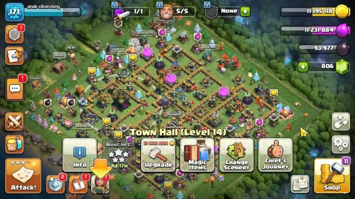 TH 14 - BH 7|Limited Skin|LV 171|HH 8|BK 72,AQ 80,GW 60,MP 41,RC 30,DD 0|CN OFF|Protect OFF|TAKE MAIL(COC2087)
