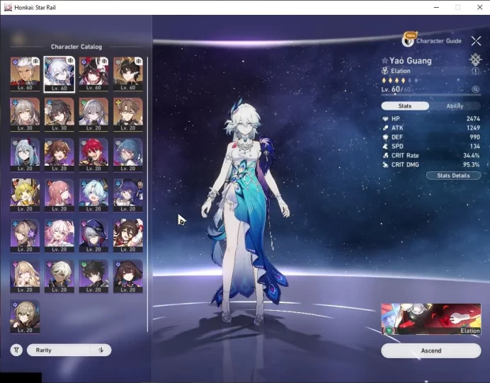 Asia|TL 44|15K SJ|5 Limited|Yao Guang,Sparkle,Dante,Ruan Mei,Archer|Mc Female|Planarcadia|Take Mail|Check SS(HSR6326)