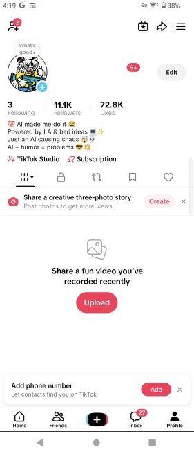 [Discounted] France Monetized Creator Rewards Program Account | 10K Authentic Followers & 72K Likes | Verified Screenshots + Instant Delivery
