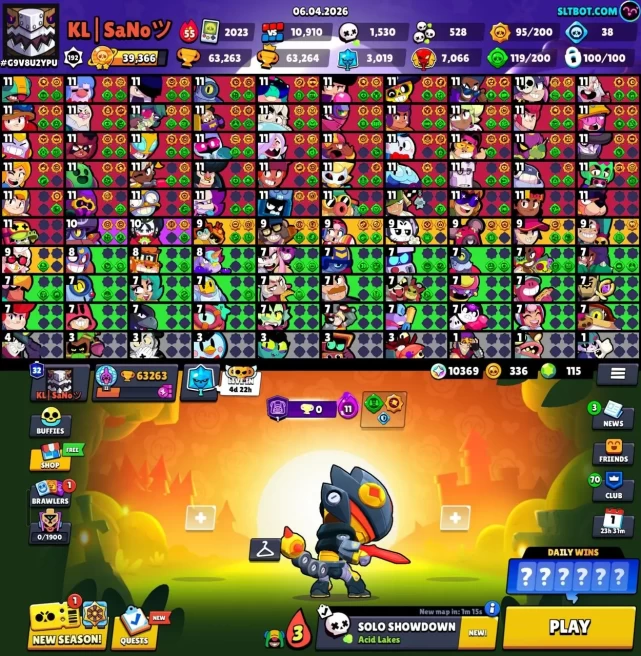 Trophy 63K Brawler Max 51 Hypercharged 50 Total Skins 330 Old Collection 100+Gems Nc-60 Profile icones 350 Best-Deal Android/IOS