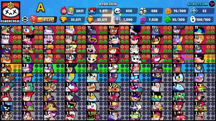All 100x Brawler [] 38 Max [] Hypercharge 35 [] Old Collection [] 280 Skins [] 350 Profile icons [] BEST-DEAL (S)