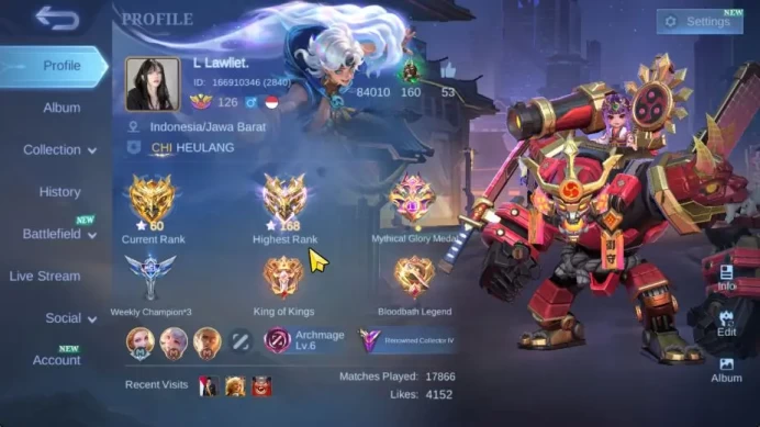 Hero 132|Skin 170|High Immo 168|Transf Roger,CC[Jawhead,Natalia],LBox Irithel,LB Tigreal,Venom GS,3 DT,Etc|TakeEmail|(MLBB2128)