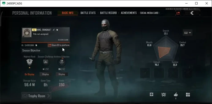 MOBILE Lv30|SV 56M|CV 10M|AKM SS,AK12 GM,MP5 Forest,SQB M110 Speed,Etc|CN On|Infinite|CheckSS(AB2902)