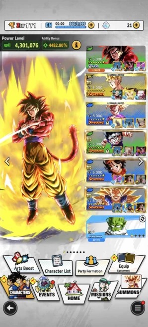 B64-IOS+Android-4 UL(SS4 Goku+SS4 Vegeta)+Team Daima-GT+38 Legends+Good Equipment+SS2 Gohan Red Star+Vegito+Goku&Hit+Vegeta Saga+Goku Ui+Broly