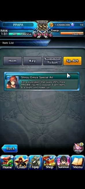 Global|Rank 131|1 Sp Art+24 Ascend+6 TW|[Saitama 140 luck,Emiya,Chloe,Saber,Orbis,Alpha]+TW,Etc|Lpot 422+79 RGB|Check SS(GS2365)