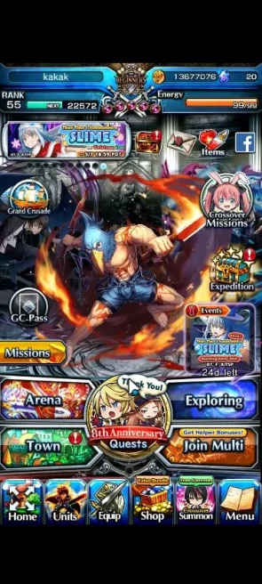 Global|Rank 55|9 Ascend+2 TW|Rimuru+TW,Shizu+TW,Jay,Oikatzo,Liza,Diablo,Etc|Lpot 159|Check SS(GS2377)