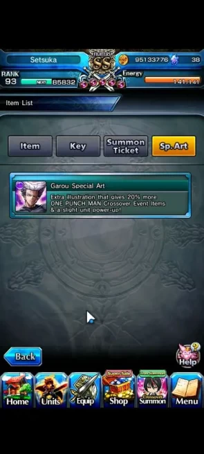 Global|Rank 93|1 Sp Art+30 Ascend|[Inumuta,S Miyu,Beta,Liza,Index,Chloe,Momo,]+TW,Hazuki,Chloe,Etc|Lpot 791|Check SS(GS2380)