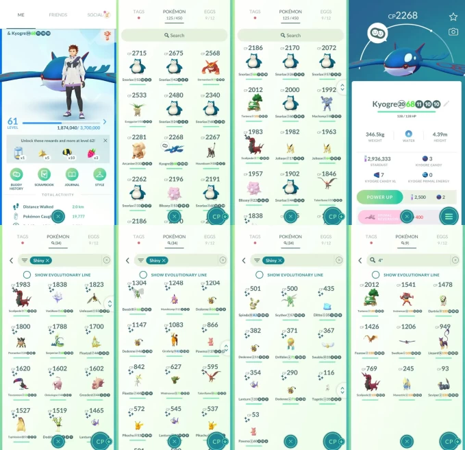 ACm1427 -lv 61 Mystic | x17 2000CP | x1 Legendary | x34 shiny | x9 100IV | Kyogre | 100IV Torterra Incineroar | shiny Ditto Pikachu Typhlosion S