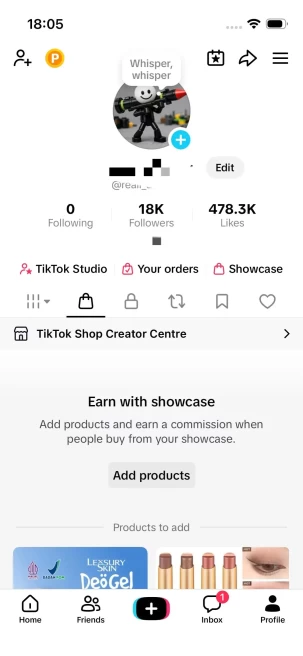 Instanly Delivery/ 18K Real Followers+470K Real Likes/ Tiktok Shop For Creator/ Live Stream/ Full Access