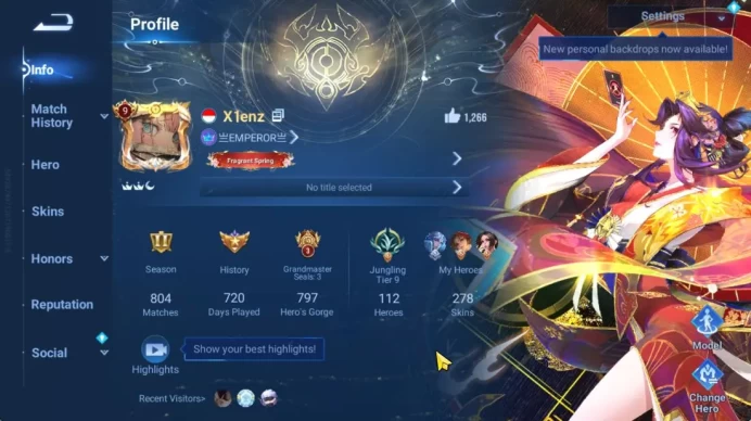 Hero112 Skin278|FrozenLadyZhen,JJK(LadySun,SimaYi),Saint Saiya(HouYi,Dharma),3Blessed,Full Lny25,Full Lny24,Etc|CheckSS(HOK1890)