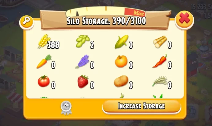 Silo Storage 3150 ◆ Farm Lvl 111+ ◆ Barn Storage 12000 ◆ 12K Full Barn Tools ◆ Town Hall Unlocked ◆ Rare Farm
