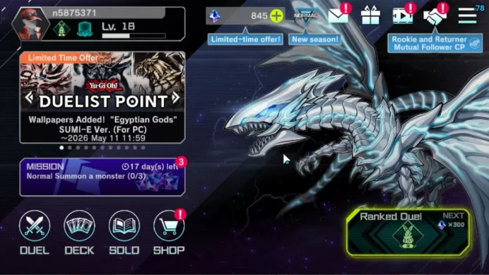 Lv 18 | 18 Deck |Yubelfs,KewlToon,VSK9,Dragon Maid,Resonator,Etc|Ranked Available|Konami|CE ON|Check(YMD1010)