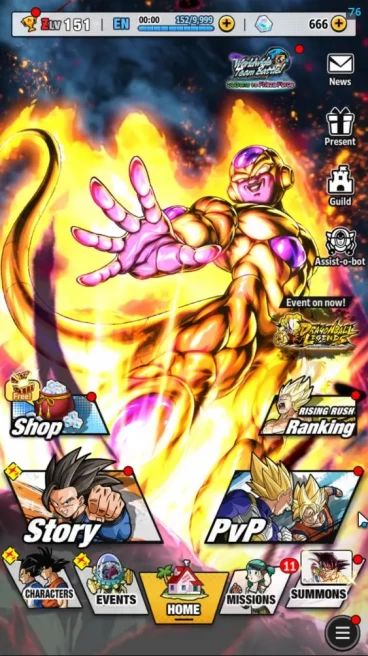 273M Total Power|LV 151|4 UL+13LL|SS Goku(Merah),Golden Frieza,SS4 Full Power Goku,SS4 Gogeta|Android|(DBL1030)