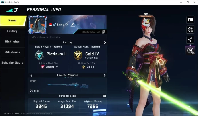 ASIA|Collab AOT RAN-Mikasa,M700-Thunder,M4A1,KAG6,FAL,Aniv FAL-Draco+ 3 MELE LighBlade,BFKnife,Katar|13 ULTRA|NetEase(BLS3816)