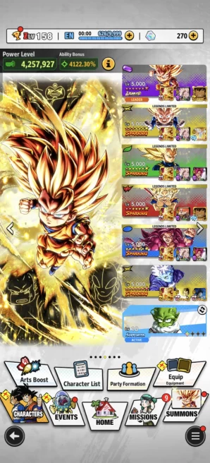 B72-IOS+Android-Full Team Daima+LR SS3 Goku Full Red Star+SS4 Goku+SS3 Vegeta Mini+Goku Mini+Good Equipment