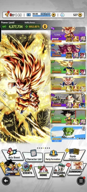 B74-IOS+Android-Full Team Daima+LR SS3 Goku Full Red Star+SS4 Goku+SS3 Vegeta Mini+Goku Mini+Good Equipment