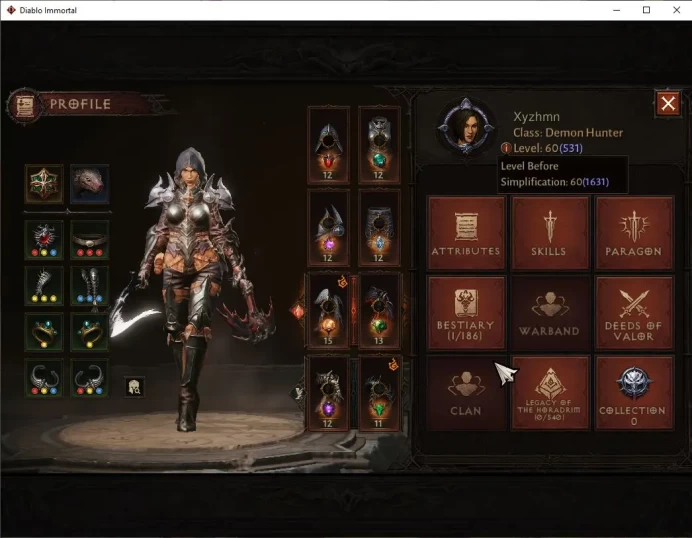 SA - Malah|Change Server ON|Lv60(531)|Demon Hunter|CR 33k|Reso 420|Paragon Maledictor|Inferno I|Hell Lv12|Check SS(DI1179)