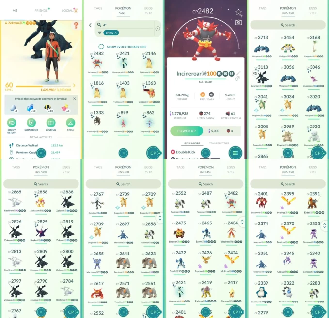 AC1431 -lv 60 Instinct | x10 3000CP | x111 2000CP | x68 Legendary | x9 SHUNDO | x86 shiny | x33 100IV |Shiny Zekrom Darkrai Moltres | shundo Inc