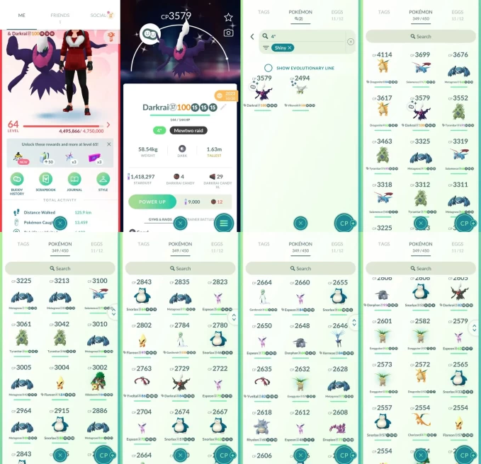 AC1432 -lv 64 Valor | x21 3000CP | x185 2000CP | x54 Legendary | x2 SHUNDO | x43 shiny | x12 100IV | shundo Darkrai | 3000CP+ Dragonite Tyranita